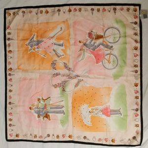 Newlywed themed Talbots silk scarf